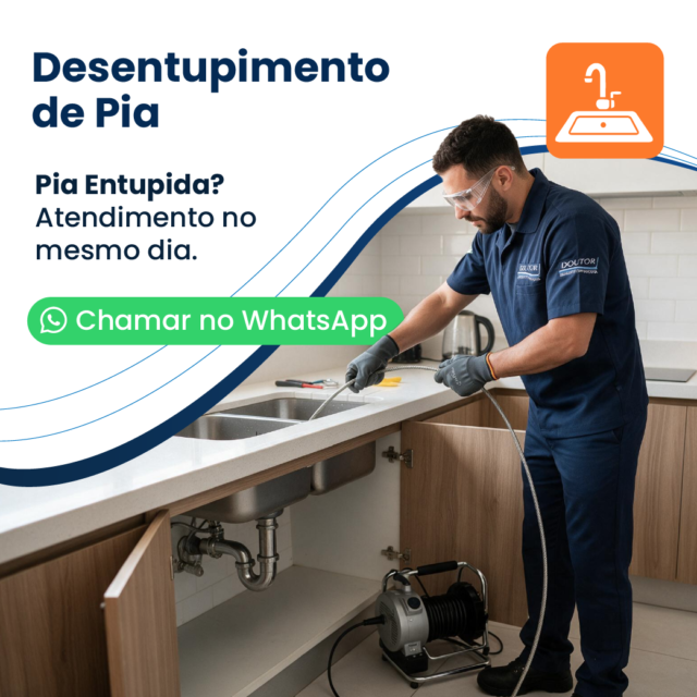 Desentupimento de Pia — Doutor Desentupidora